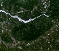 Veduta dal satellite di Montello